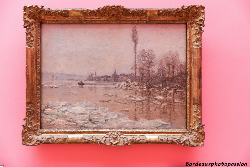 Claude Monet, La Débâcle, 1880. En janvier 1880, Monet traduit la débâcle de la Sarthe à Vétheuil.